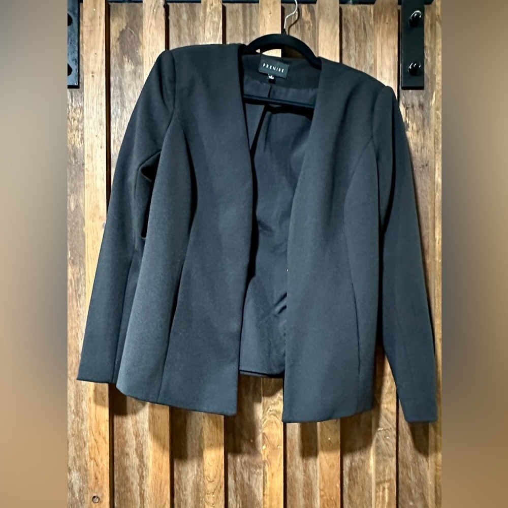 Premise Black Blazer Professional Suit Jacket